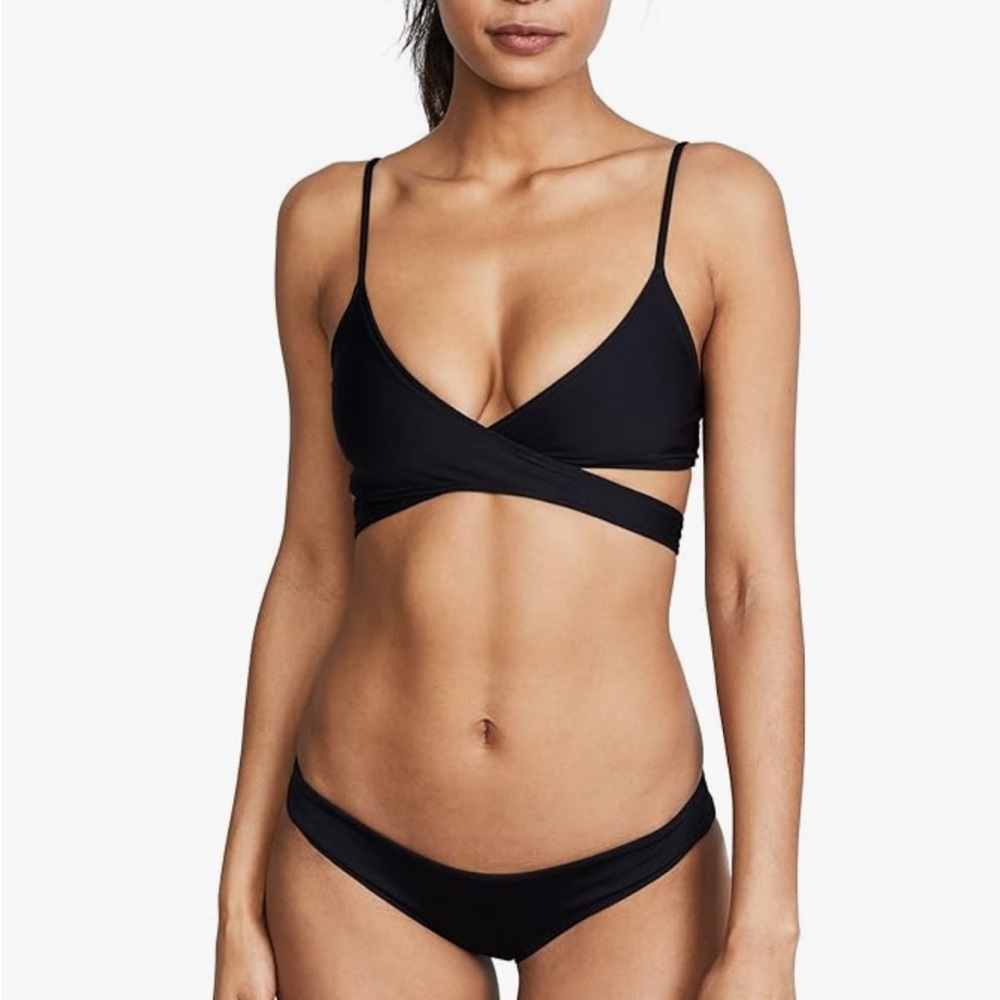 LSpace Black Crossover Bikini Top